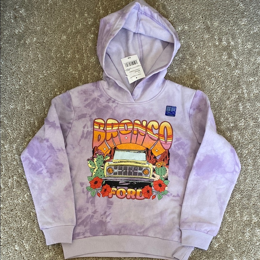 Ford Purple Tie-Dye Hoodie Sweatshirt